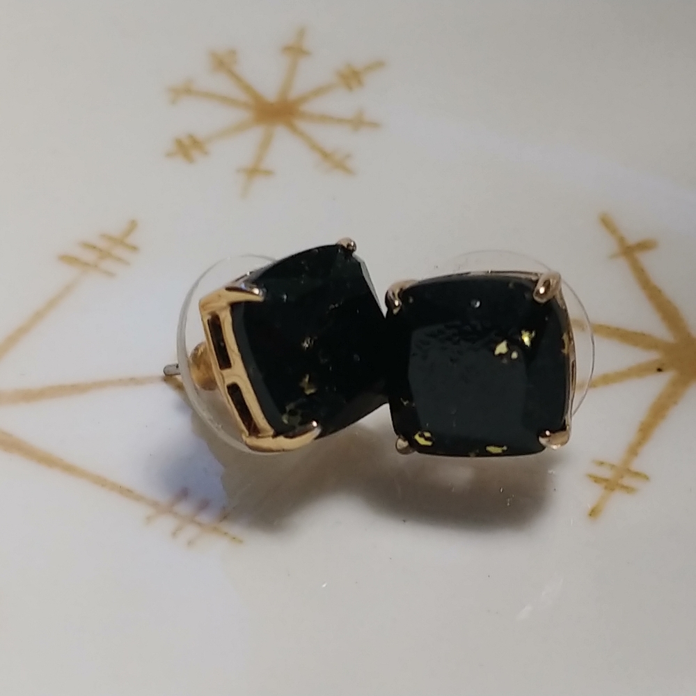 Kate spade black and gold stud earrings